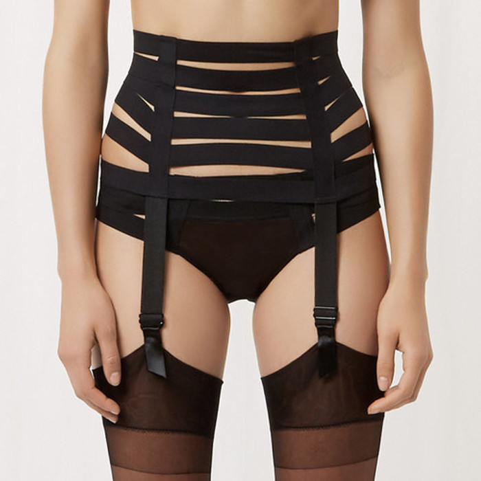 BlueBella Angelina Suspender, FINAL SALE - front view in Black.