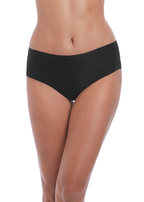 Fantasie Smoothease Invisible Stretch Classic Brief Panty - front view in Black.