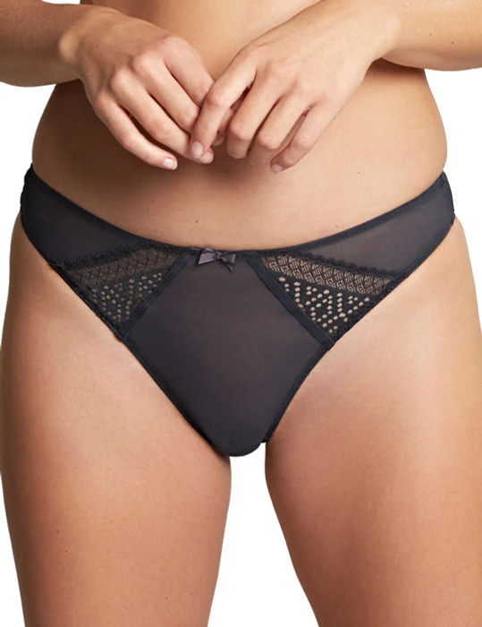 Panache Cleo Atlanta Brazilian Panty, 10002, FINAL SALE - front view in Charcoal.