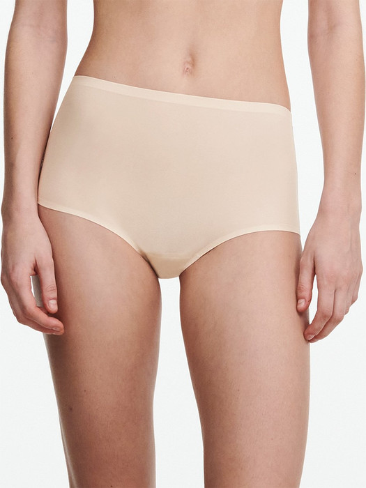 Chantelle Soft Stretch High Waist Brief, 2647 - front view in Nude Blush.