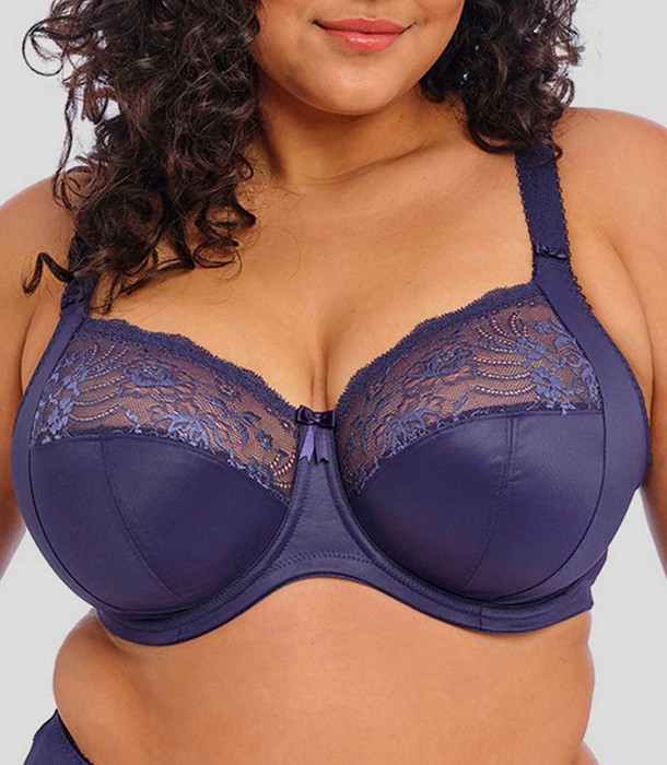 Elomi Morgan Bra, Solid, EL4111 - front view in Midnight Blue.