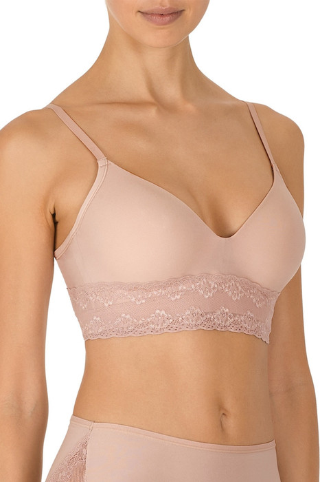 Natori Bliss Perfection Wirefree Bra, 723154, FINAL SALE - front view in Rose.