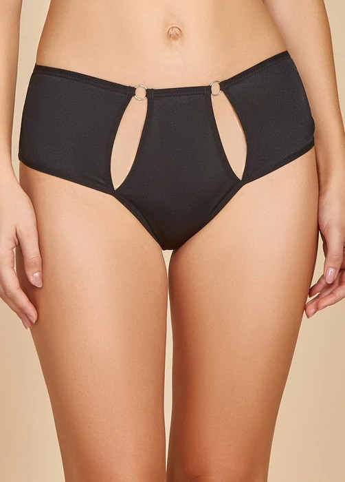 Hauty Strapped Up Panty - front view in Black.