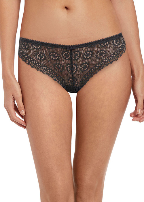 Freya Love Note Brazilian Panty, FINAL SALE Slate S - front view in Slate.