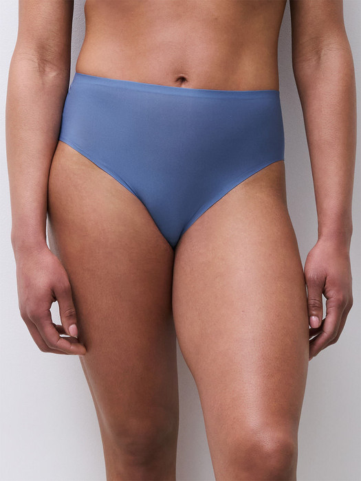 Chantelle Soft Stretch Hi Cut Brief Panty, C106C7 - front view in Ocean Blue.