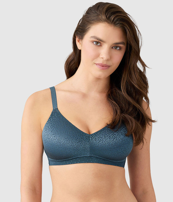 Wacoal Back Appeal Unlined Wirefree Bra, 852303 - front view in Dark Slate.