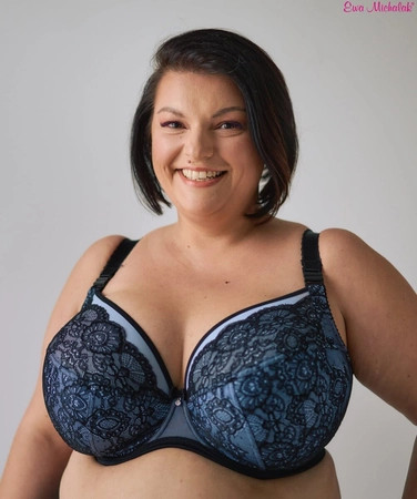 Ewa Michalak FB-PL Blue Bella Bra, FBPLBB - front view in Blue.