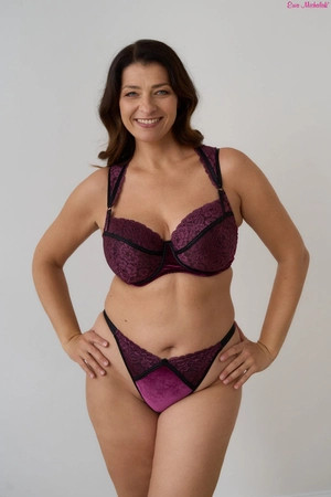 Ewa Michalak Kolnierzyk Brief Panty, KBP - front view in Plum.