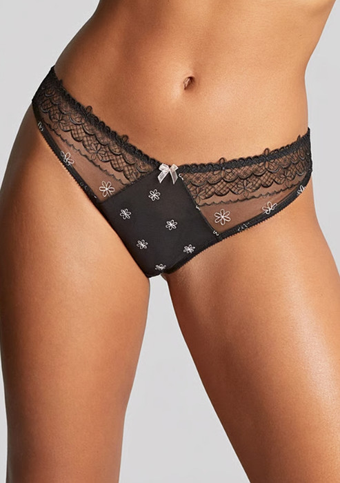 Panache Blossom Brazilian Brief, 10582 - front view in Black.