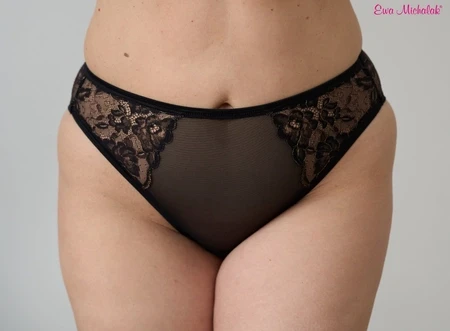 Ewa Michalak Migotek Twinkle High Cut Brief, WYMG Black M/12 - front view in Black.