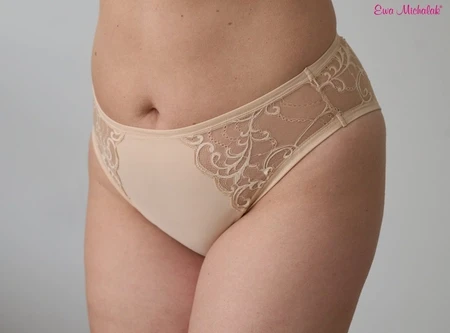 Ewa Michalak Kulkas High Cut Brief, WYKL Beige M/12 - front view in Beige.