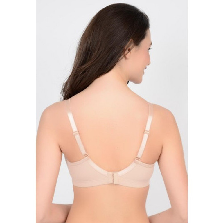 QT Intimates Cotton Pockets Lace Padded Bra with Pocket Style 15186X