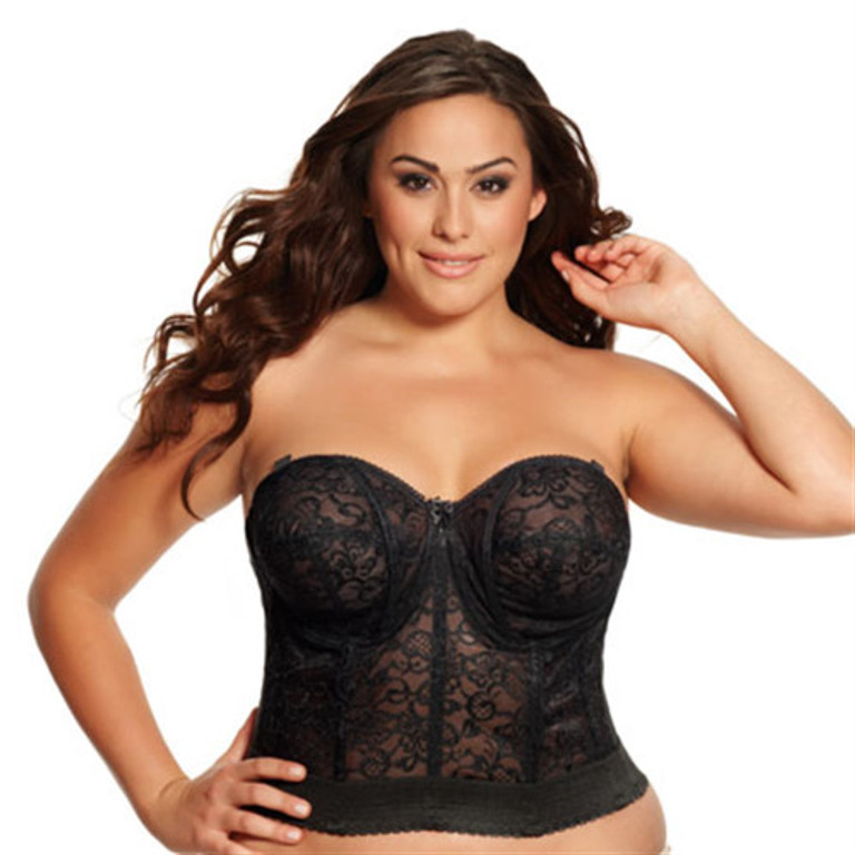 Lace bra in red spandex silk and black Calais Lace - Perfect for plus size  - Marianna Giordana Paris