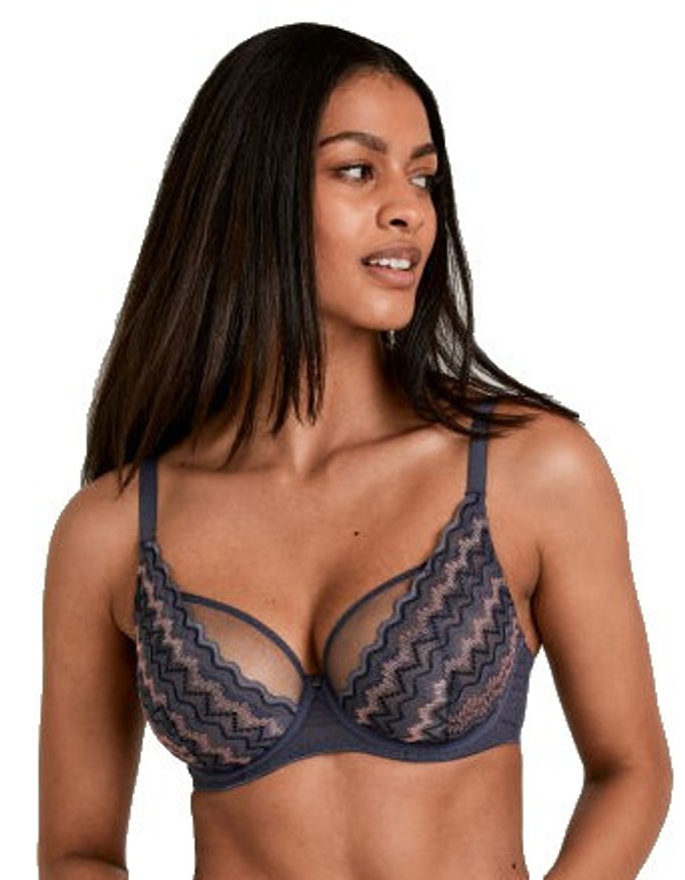 Women's Gossard 6270 Glossies High Apex Light Padded Bra (Black 34B)