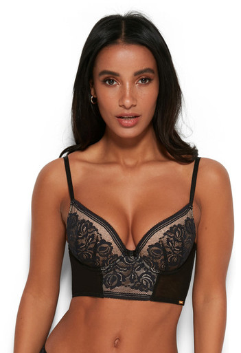 Gossard Swirl Bralette Bra Sexy Wirefree Longline Bralettes Dark Deal 17808