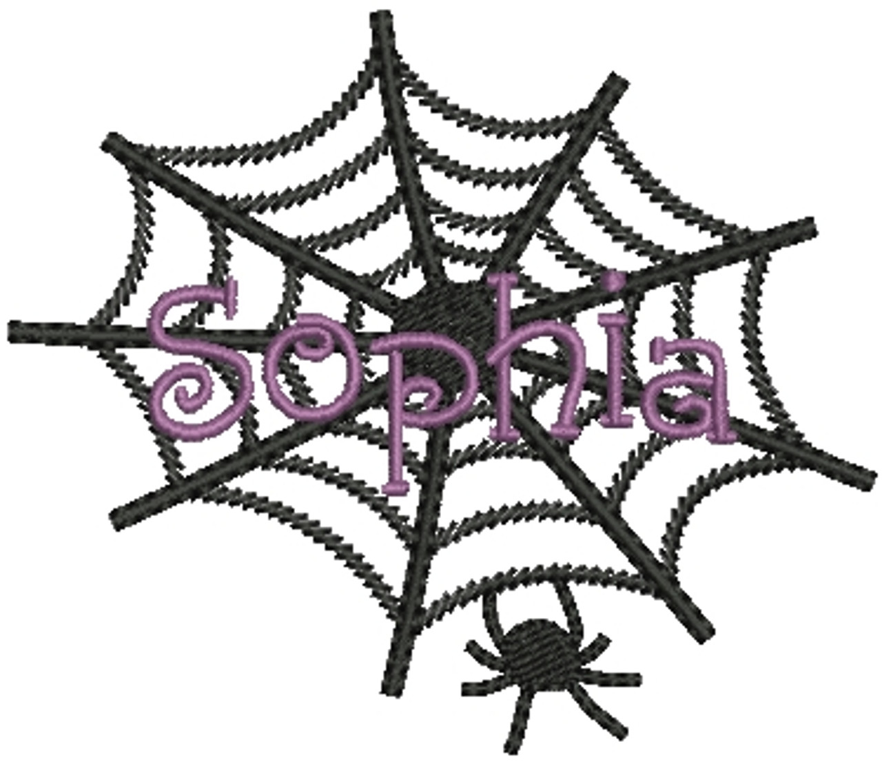 Spider Web Halloween Castle Embroidery Design