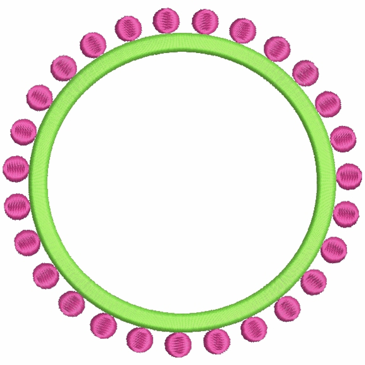 Rosette Rose Mini Circle Monogram Frame Machine Embroidery Design Spring