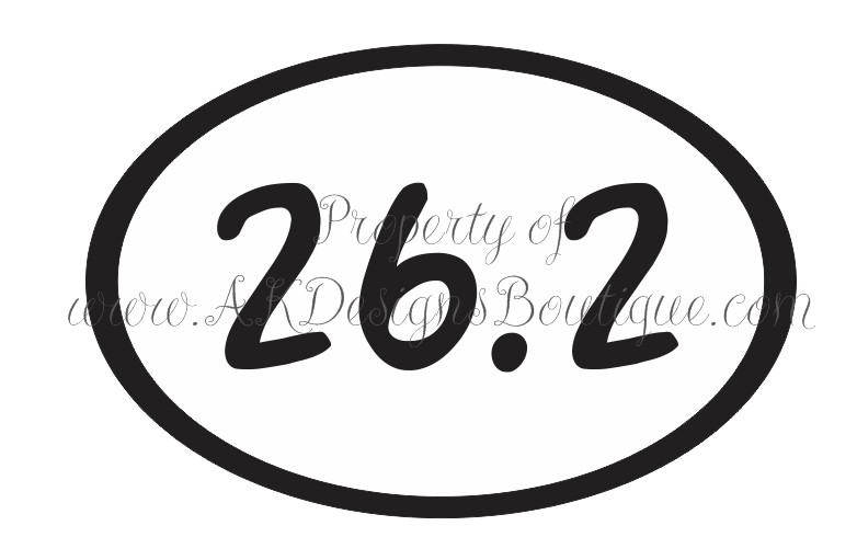 26.2 Marathon Decal Oval - Ready to Cut Artwork for Vinyl Cutter
