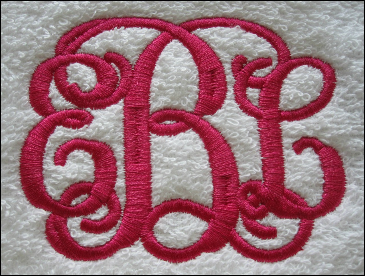 No 1362 Entwined or Vine 3 Letter Monogram Machine Embroidery Designs 3  inch high