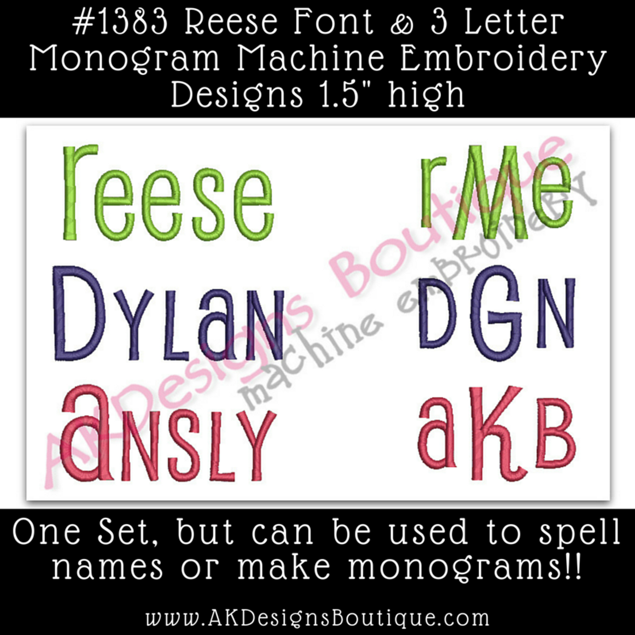 2 Round Pink Colorful Monogram Stickers | Set of 40