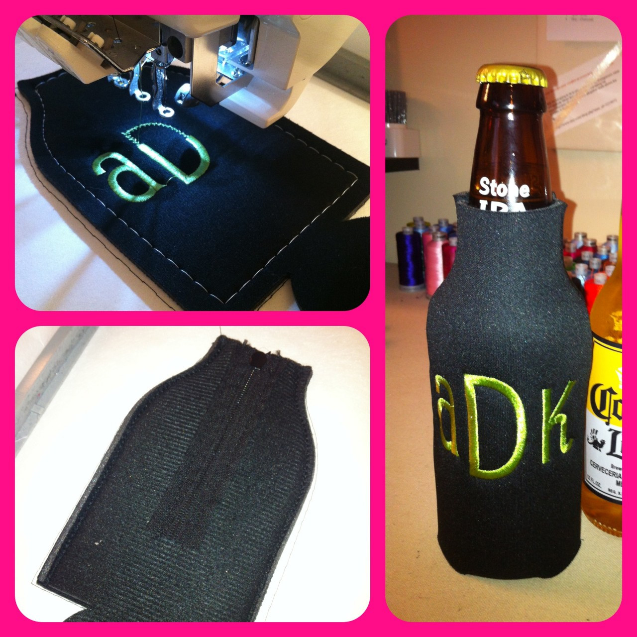 Zip-Up Bottle KOOZIE® Kooler - fabric zip up KOOZIE Design it yourself.