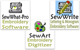 SewWhat-Pro, SewArt, and SewWrite Embroidery Software Comparison