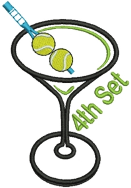 No 455 Tennis Martini with Straight Stem Embroidery Designs
