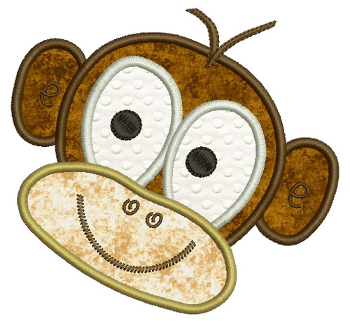 No 845 Applique Monkey Face Machine Embroidery Designs 