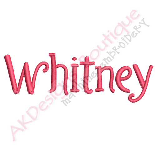 No 318 Swirly Font Machine Embroidery Designs 1 inch high