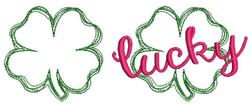 No 885 Applique Four Leaf Clover Hand Drawn Raw Edge Machine Embroidery Designs