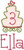#3 Ella  - LG cake w/LG heart add-ons & #353 Doodle Font [the #3 was reduced by 15%]