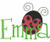 Above our AKD #99 Fun Font was used to spell "Emma" with the Large Ladybug