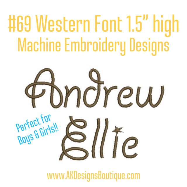 Western Font Machine Embroidery Designs