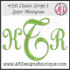Classic Script 3 Letter Monogram Machine Embroidery Designs