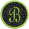 3.8" circle with our #335 Classic Script Monogram [small B]