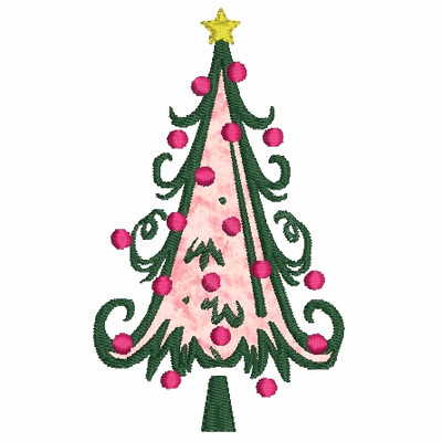 88 Swirly and Dots Applique Christmas Trees Designs