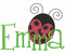 Above our AKD #99 Fun Font was used to spell "Emma" with the Large Ladybug