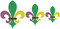 Picture of the Fleur de Lis designs with 4 colors