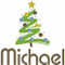 The picture below is of 1 large tree and we used our #76 Retro Boy Font to spell "Michael"