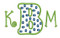 Below are examples of how you can use this font in addition to just using as a single initial monogram.  Font sets that are shown are listed below each example.
B is from this set [#372] and the K and M are from our #381 Doodle Font 1" set.