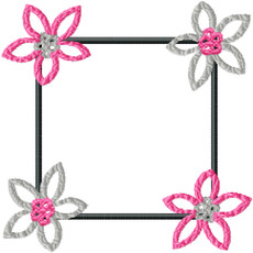 No 33 Retro Flower Frame Machine Embroidery Designs