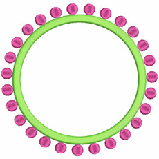 No 394 Preppy Circle Dots Monogram Frames Embroidery Designs