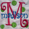 The Madison example was designed using our #149 CurlyQue Font for the “M” and the #147 CurlyQue Font for “madison”