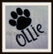 Stitched on a white towel with our #381 Doodle Font to spell "Ollie".