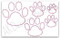 All 5 applique paws included in set.