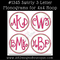 Examples of 3 Letter Monograms 
with the Double Satin Stitch Circle Frame