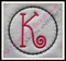 Criss Cross Frame with our #353 Doodle Font "K" {sold separately}
{easily stitch without fabric for a cute frame like the pictures shown}