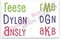 Examples how the same letters can be used to spell names or build 3 letter monograms