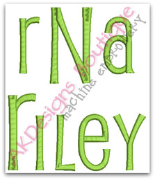 No 1388 Reese Font and 3 Letter Monogram Machine Embroidery Designs 3 inch high