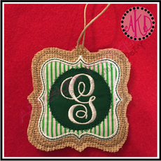 In The Hoop Christmas Ornament Fancy Double Frame Machine Embroidery Design No. 1703